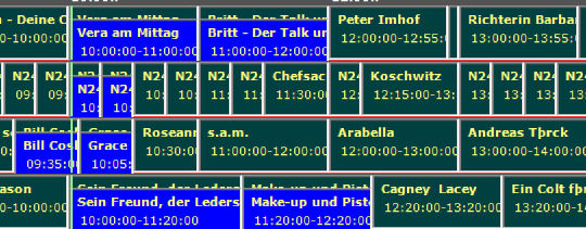EPG schedule view showing programme blocks and time slots